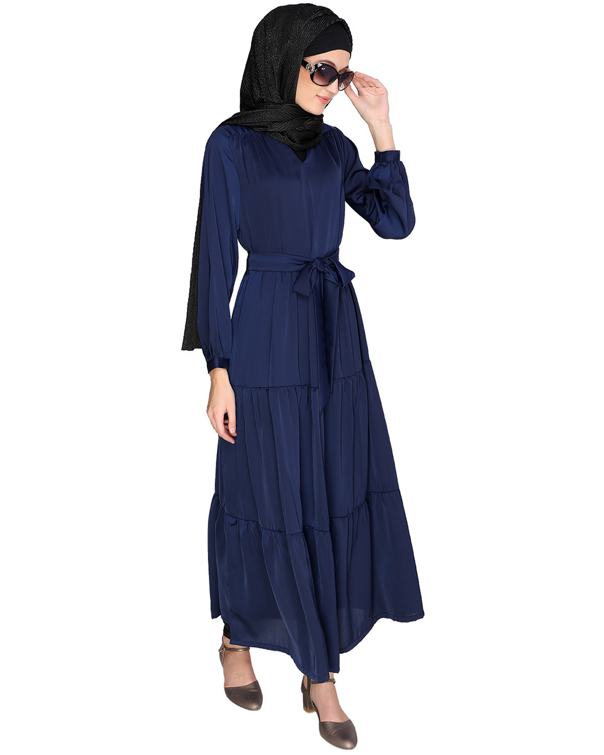 Overlap Maxi Dress Blue