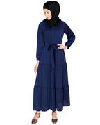 Overlap Maxi Dress Blue