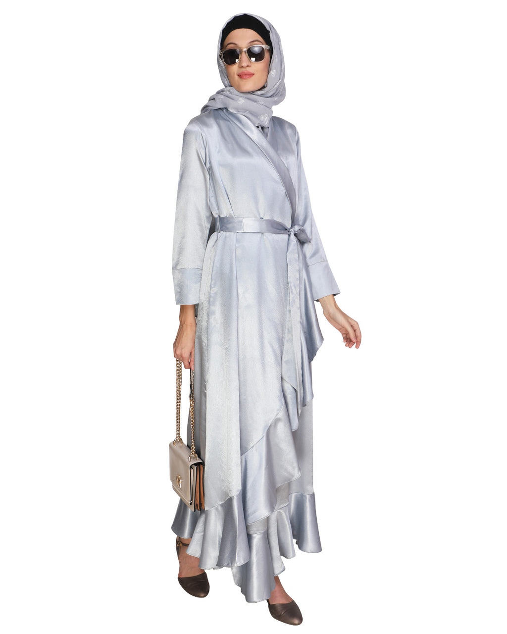 Overlap Maxi Dress Grey