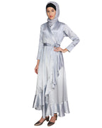 Overlap Maxi Dress Grey