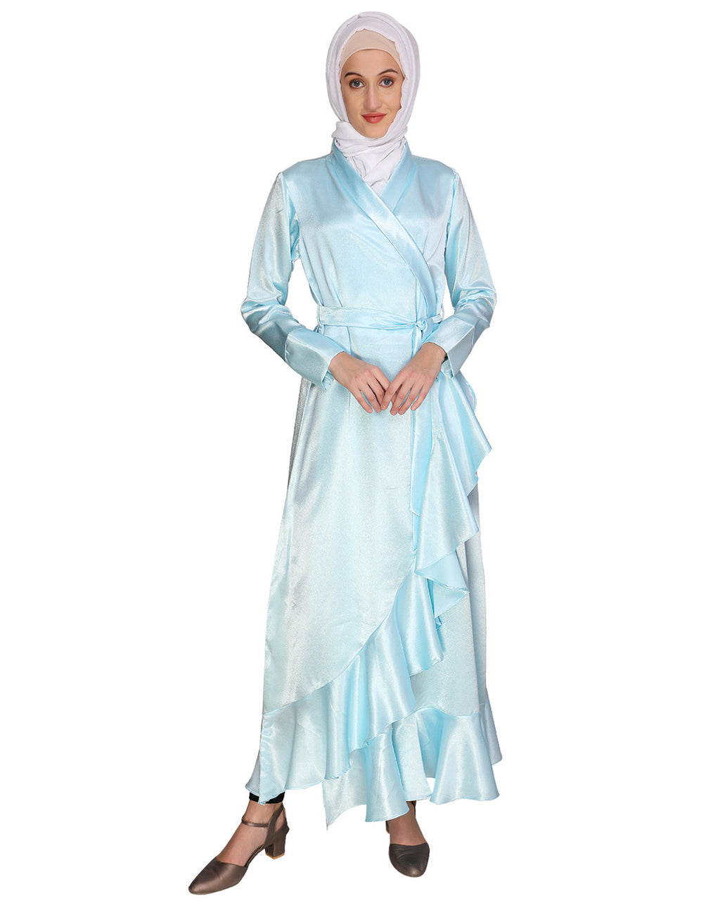 Overlap Maxi Dress Sky Blue