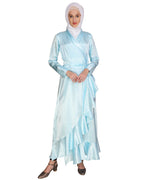 Overlap Maxi Dress Sky Blue