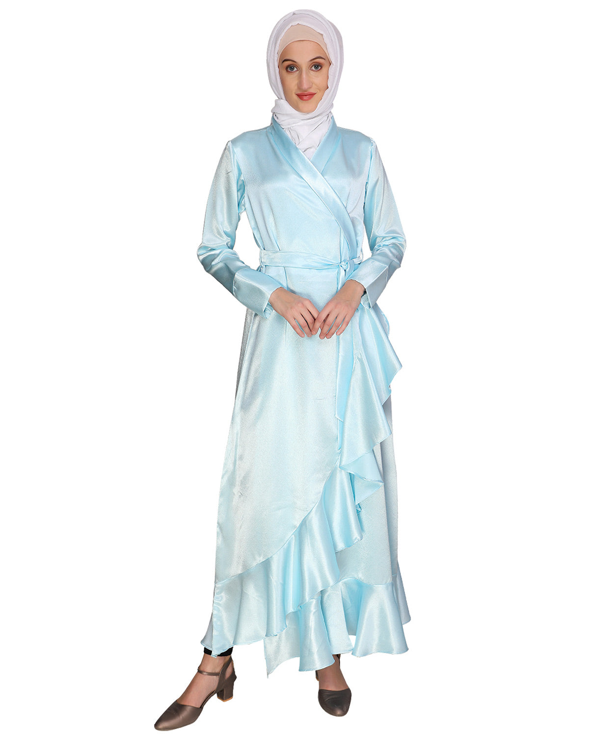 Overlap Maxi Dress Sky Blue