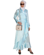 Overlap Maxi Dress Sky Blue