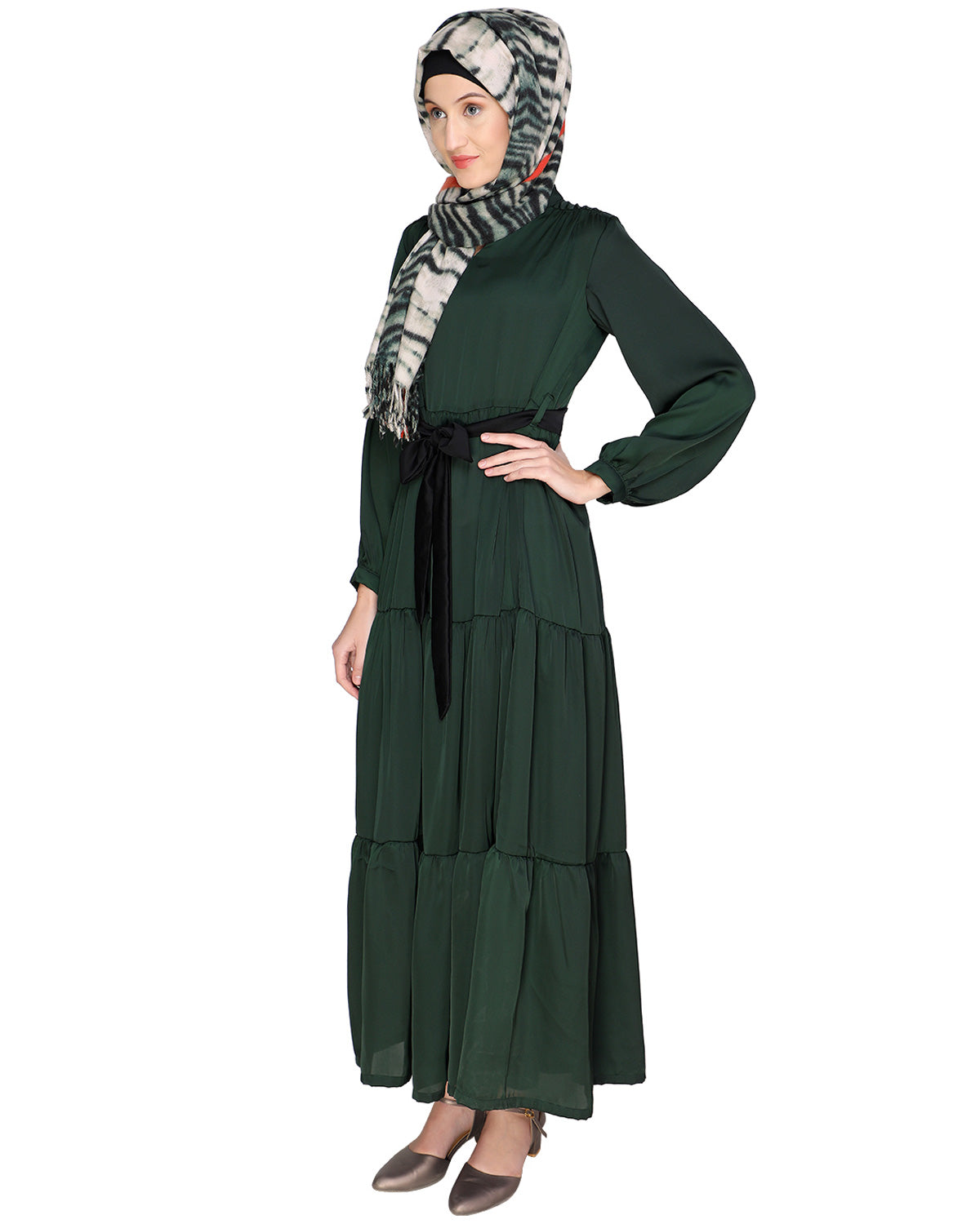 Tiered Maxi Dress Olive Green
