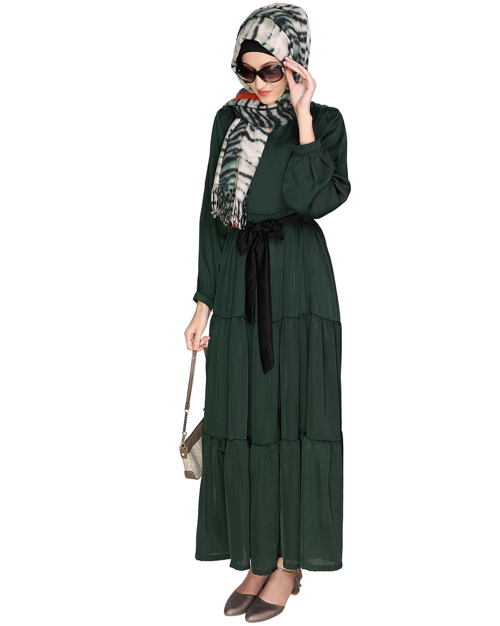 Tiered Maxi Dress Olive Green