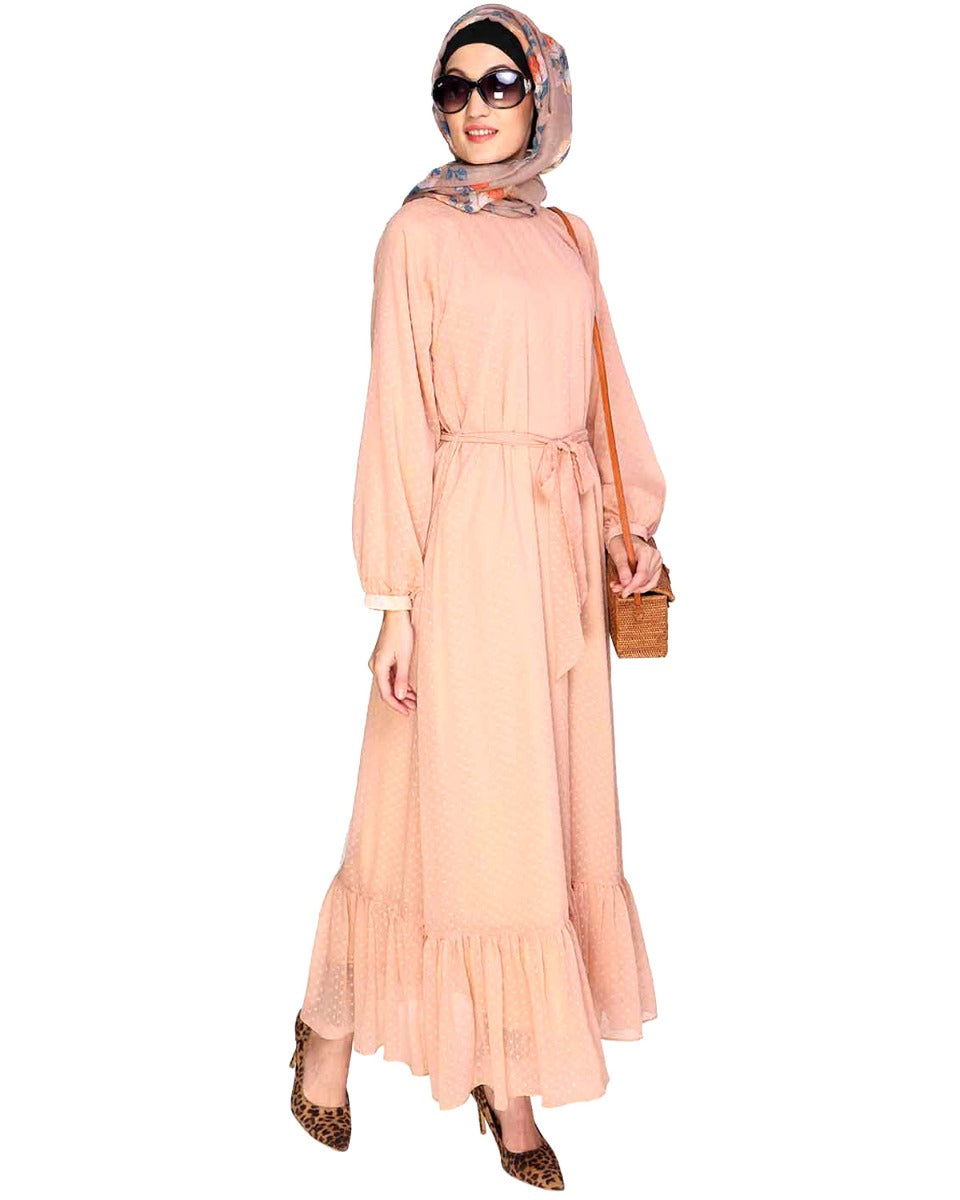 Bohemian Maxi Dress Peach