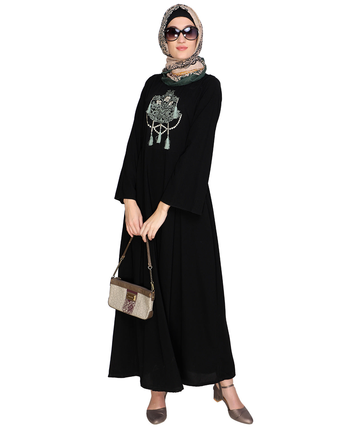 Tassels Detail Abaya Black S