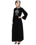 Tassels Detail Abaya Black S