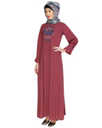 Tassels Detail Abaya Onion Pink S