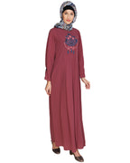 Tassels Detail Abaya Onion Pink S
