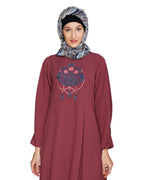 Tassels Detail Abaya Onion Pink S