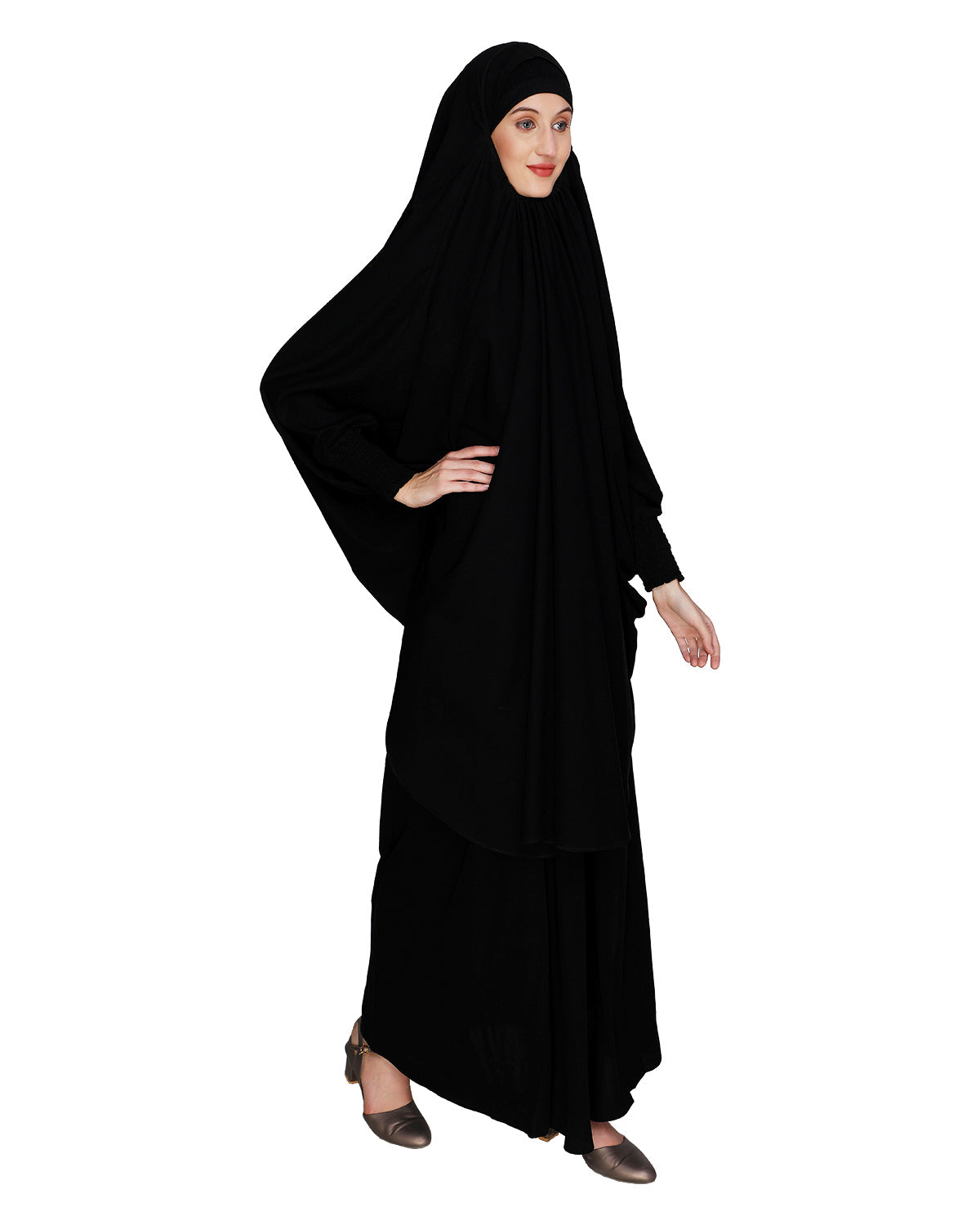 Black Skirt with Khimar set Black