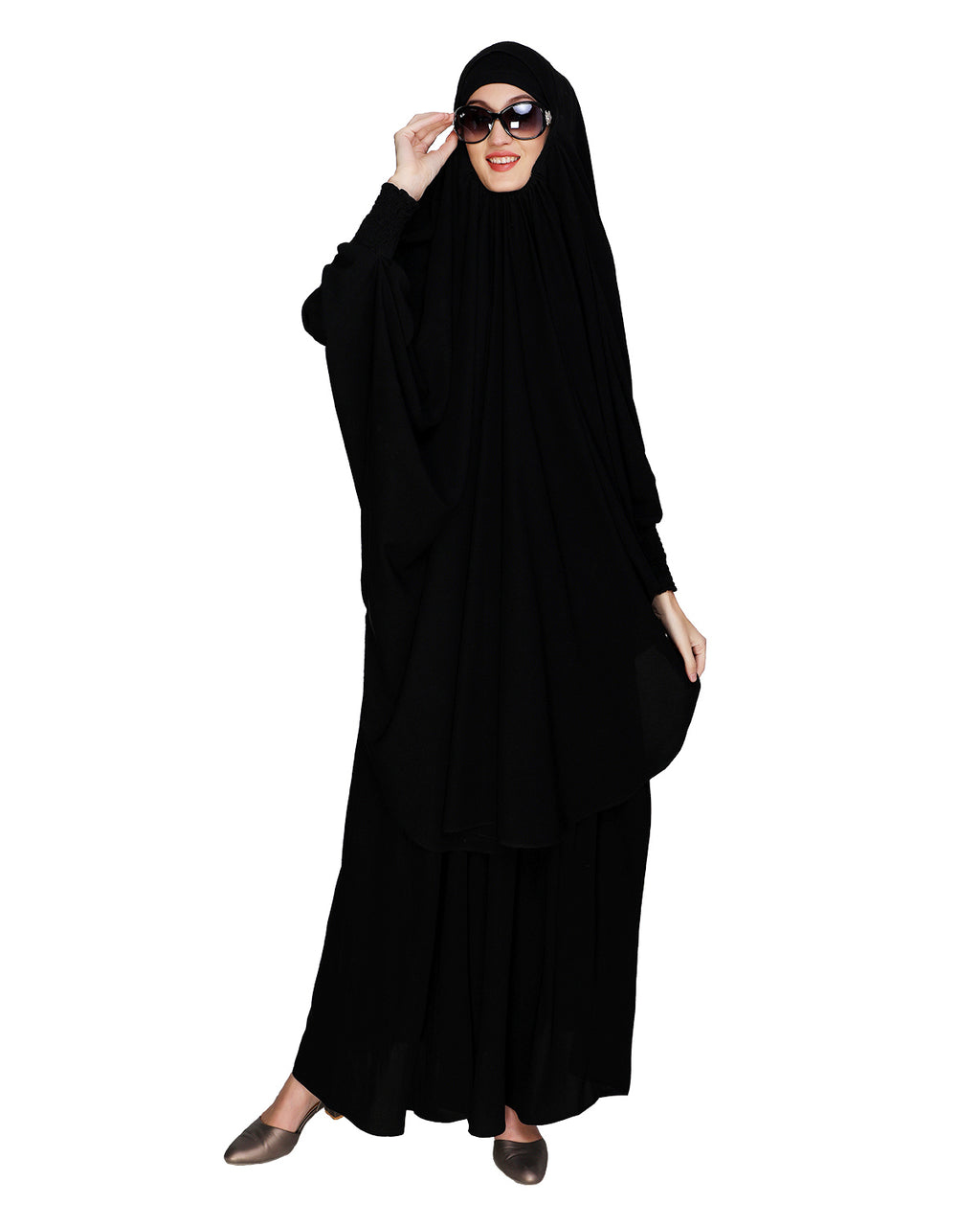 Black Skirt with Khimar set Black