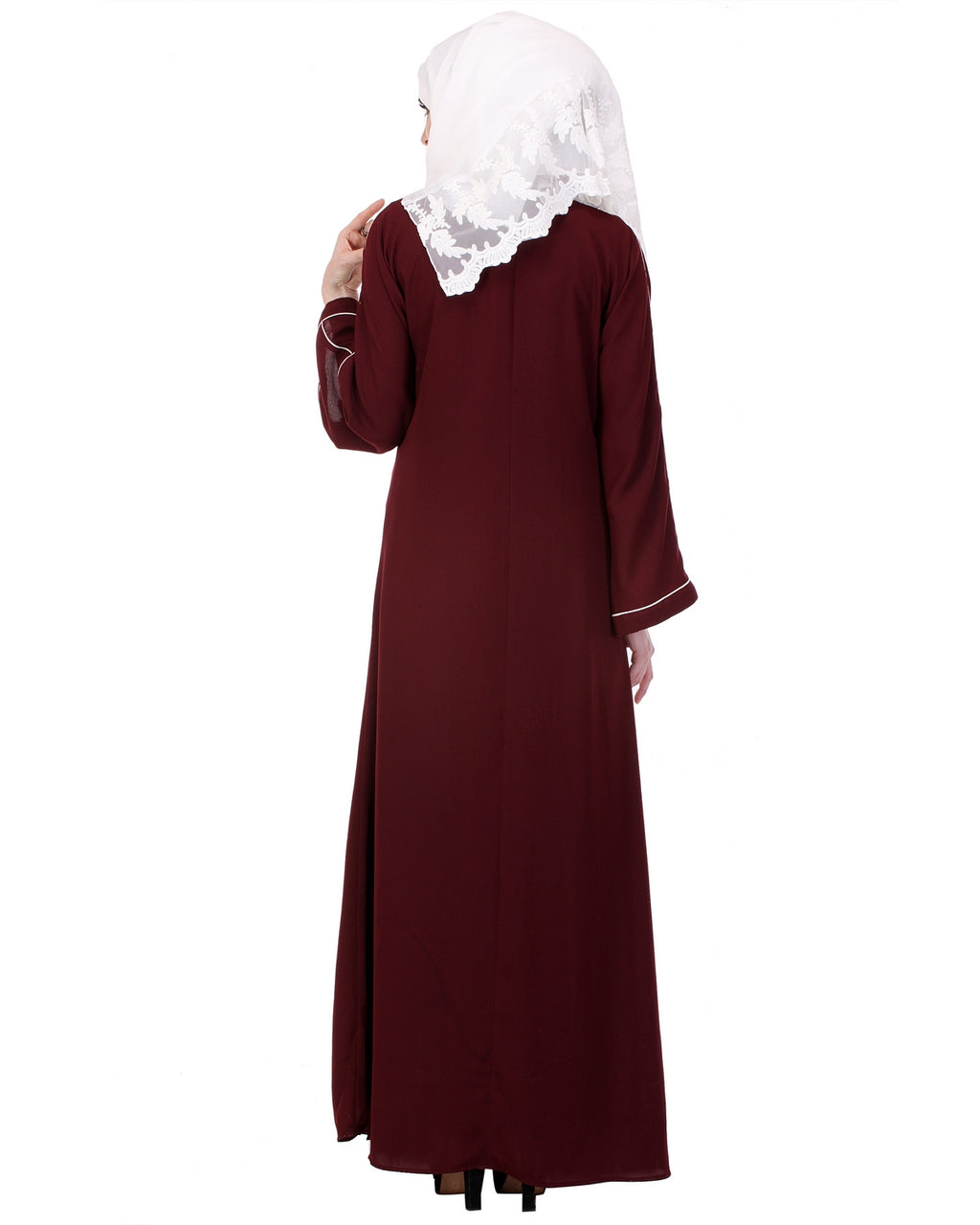 Chocolate Bell Sleeved Coat Style Abaya Chocolate Brown