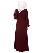 Chocolate Bell Sleeved Coat Style Abaya Chocolate Brown