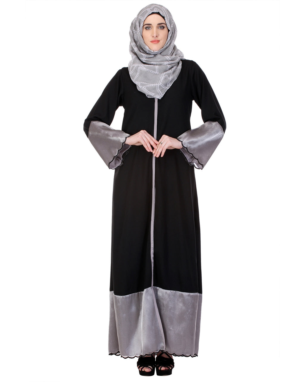 Tissue Casual Abaya Black