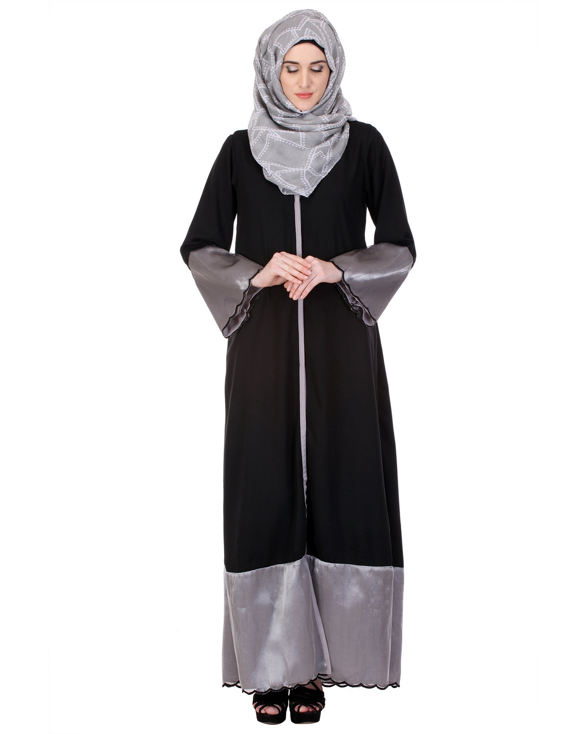 Tissue Casual Abaya Black