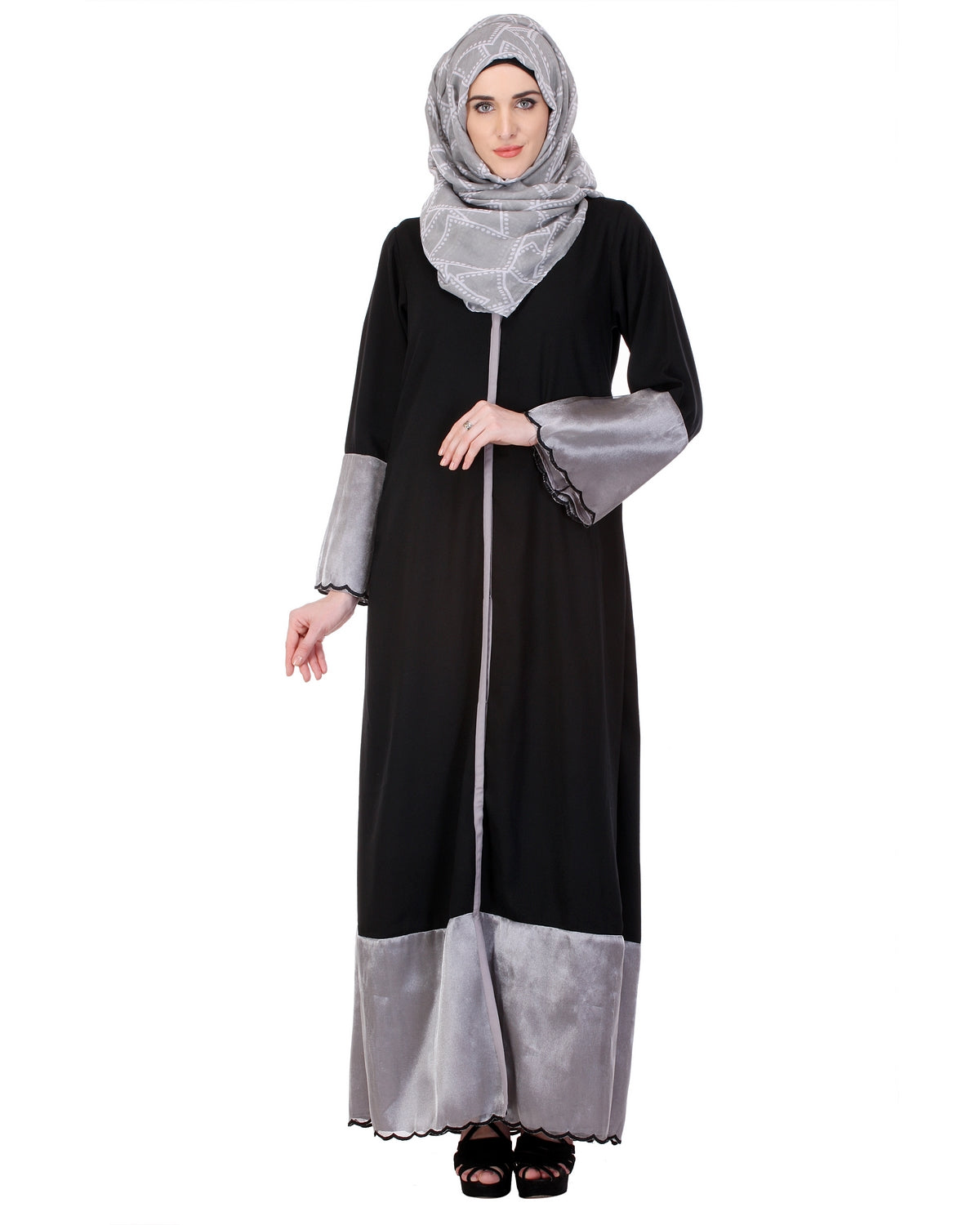 Tissue Casual Abaya Black