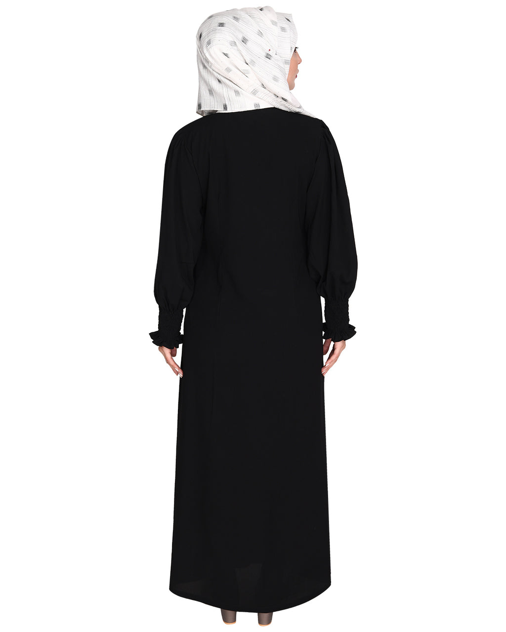 Voguish Front Open Abaya Black