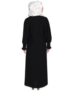 Voguish Front Open Abaya Black