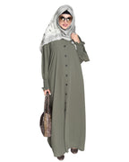 Voguish Front Open Abaya Dead Mint