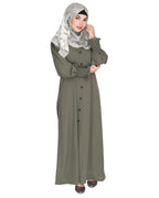 Voguish Front Open Abaya Dead Mint