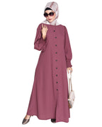 Voguish Front Open Abaya Onion Pink