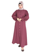 Voguish Front Open Abaya Onion Pink