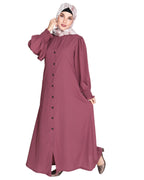Voguish Front Open Abaya Onion Pink