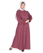 Voguish Front Open Abaya Onion Pink
