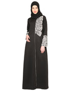 Black & Grey Thread Embroidered coat Abaya
