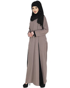 Inverted Pleat Frock Abaya Grey
