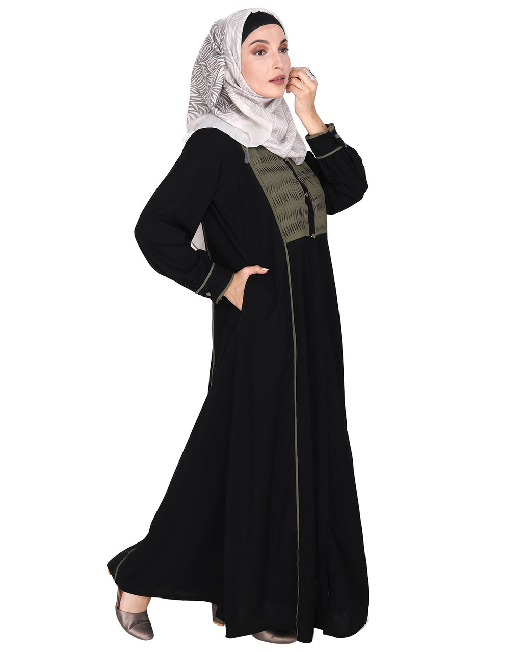 Wavetucks Yoke Abaya Black