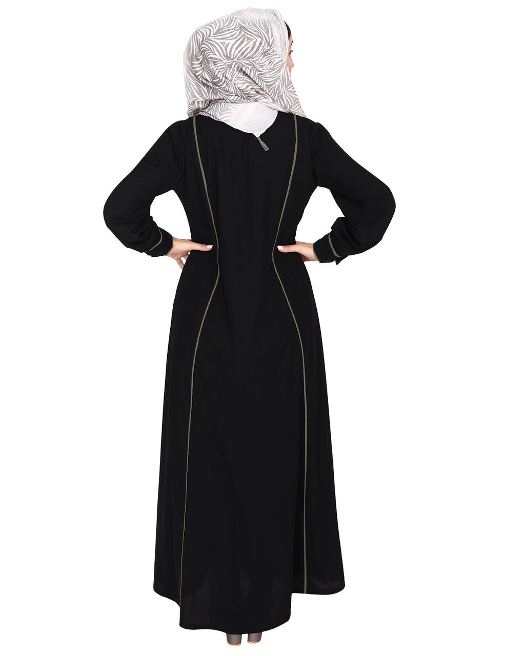 Wavetucks Yoke Abaya Black