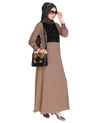 Wavetucks Yoke Abaya Brown