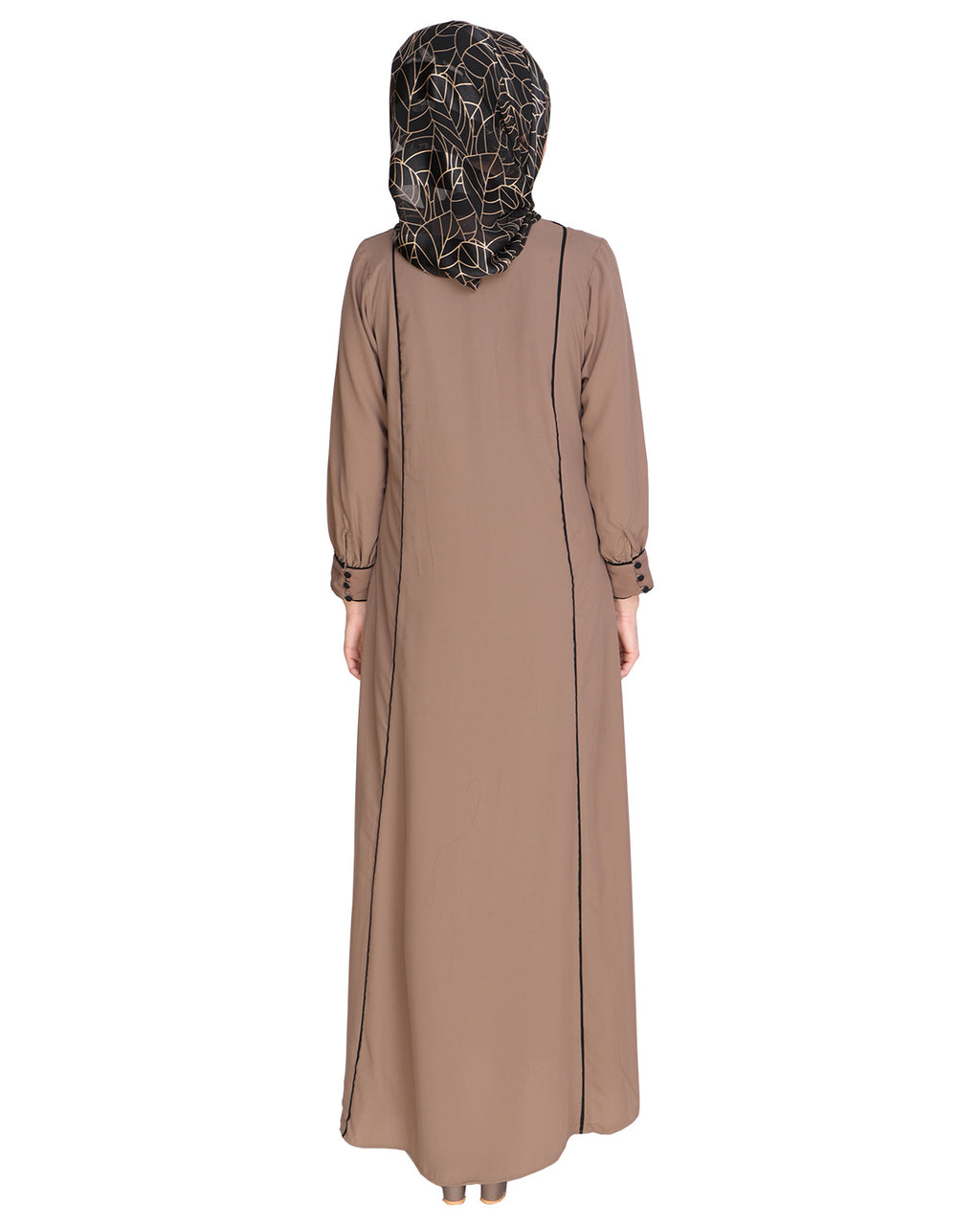 Wavetucks Yoke Abaya Brown
