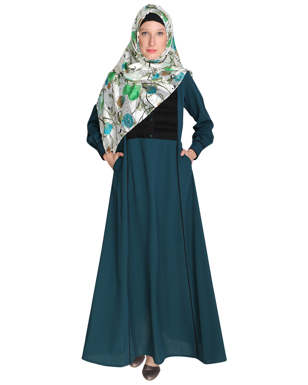 Wavetucks Yoke Abaya Green
