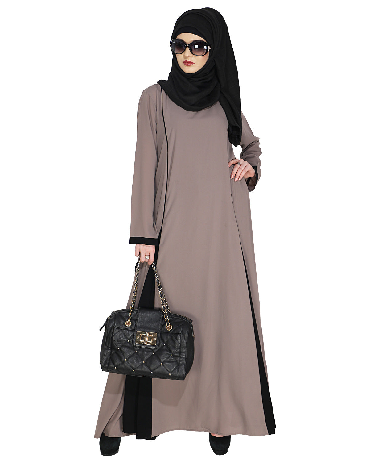 Wavetucks Yoke Abaya Grey