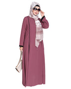 Wavetucks Yoke Abaya Onion Pink