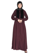 Wavetucks Yoke Abaya Purple & Black