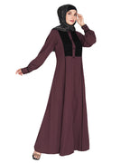 Wavetucks Yoke Abaya Purple & Black