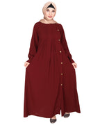 Flowy and Elegant Pintuck Abaya Maroon