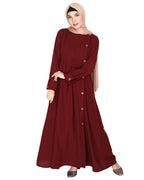 Flowy and Elegant Pintuck Abaya Maroon