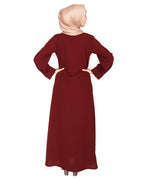 Flowy and Elegant Pintuck Abaya Maroon