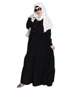 Contemporary Multi Layered Gather Dress Black