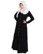 Contemporary Multi Layered Gather Dress Black