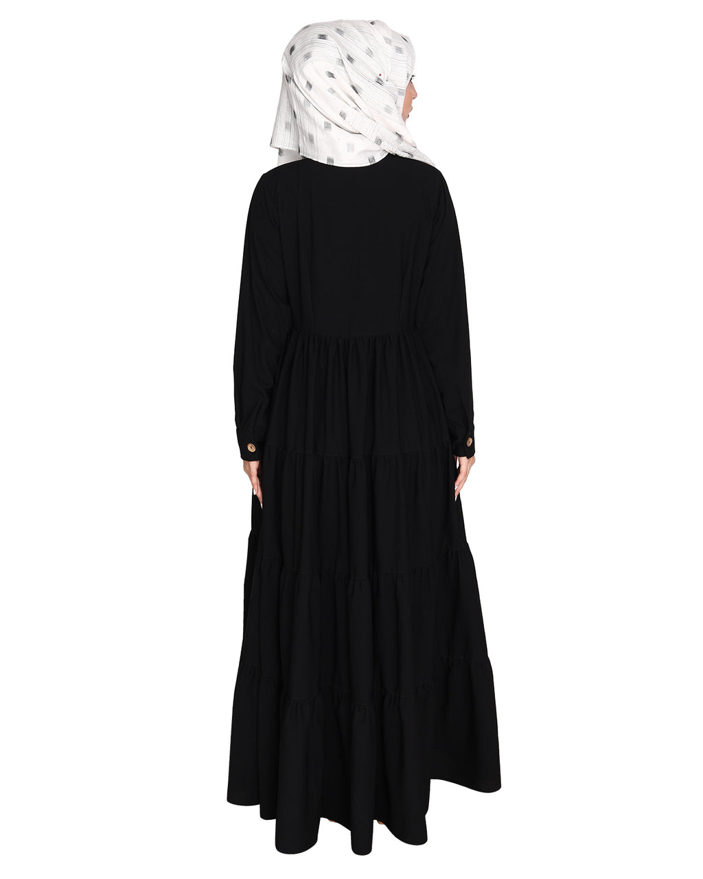 Contemporary Multi Layered Gather Dress Black