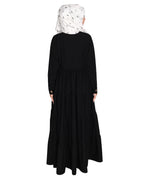 Contemporary Multi Layered Gather Dress Black