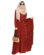 Contemporary Multi Layered Gather Dress Brick Red